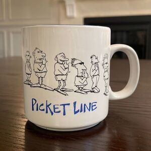 “Picket Line” by John Lamb Mug in Excellent Vintage Condition 80s cartoon mug